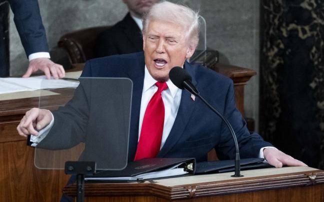 Trump durante el discurso sobre el Estado de la Unión.
