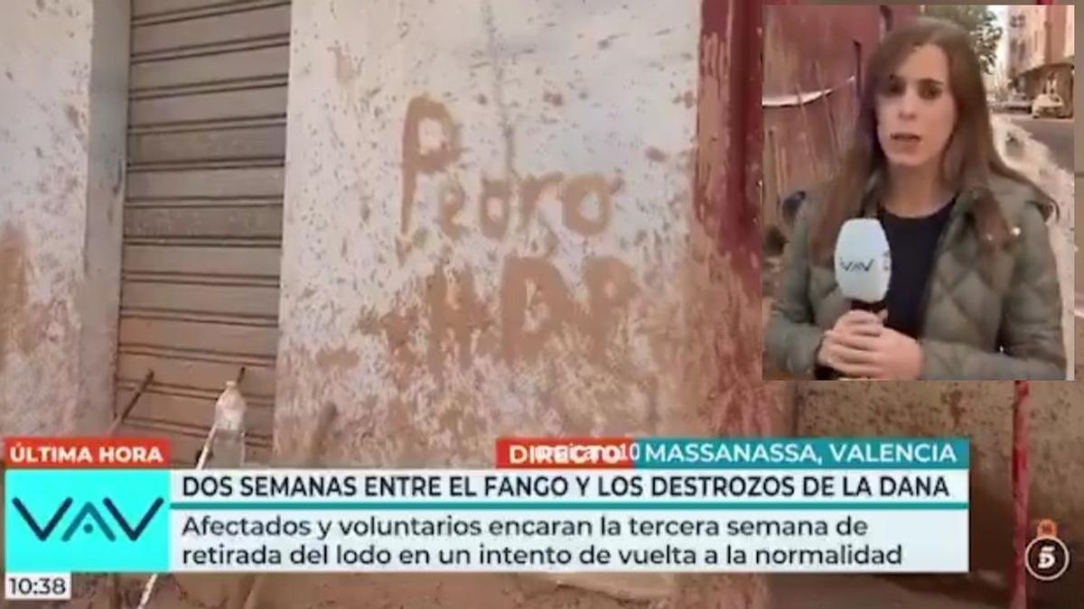 La reportera y la pintada de la confusión.