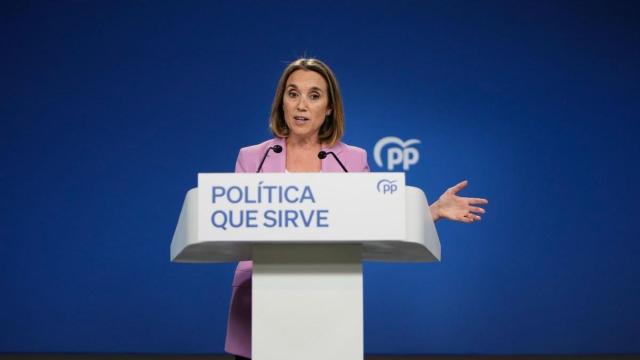 La secretaria general del PP, Cuca Gamarra, durante la rueda de prensa en la que ha anunciado que abandonará su puesto. / EFE La secretaria general del PP, Cuca Gamarra, durante la rueda de prensa en la que ha anunciado que abandonará su puesto.