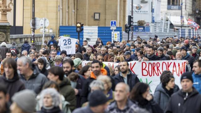 Manifestación durante la huelga convocada por los sindicatos en el sector público el pasado martes.