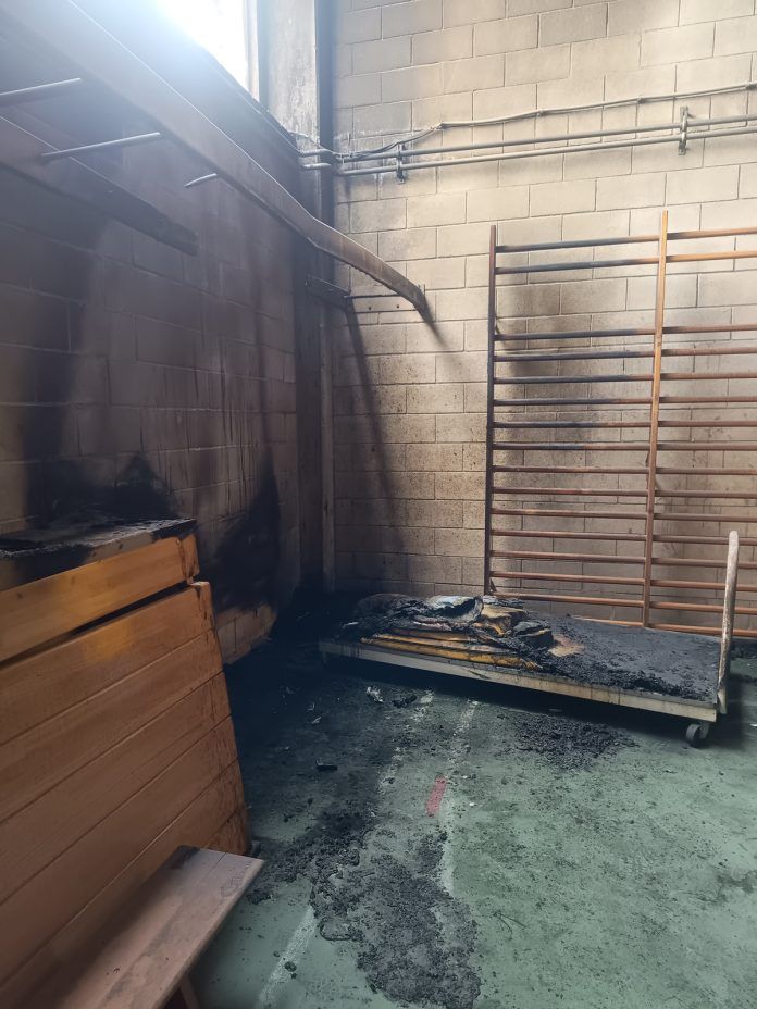 Desperfectos ocasionados por el fuego.