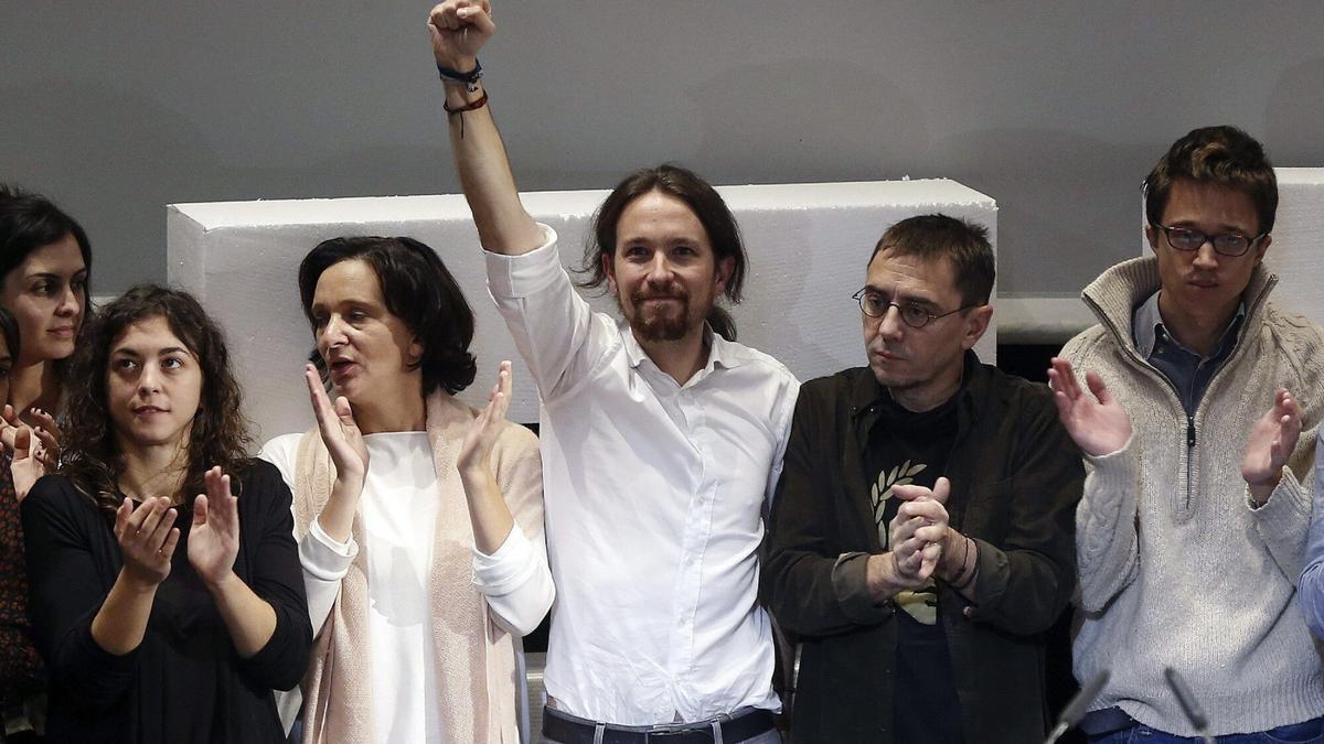 Presentación de la dirección de Podemos en el Teatro Nuevo Apolo de Madrid el 15 de noviembre de 2014.
