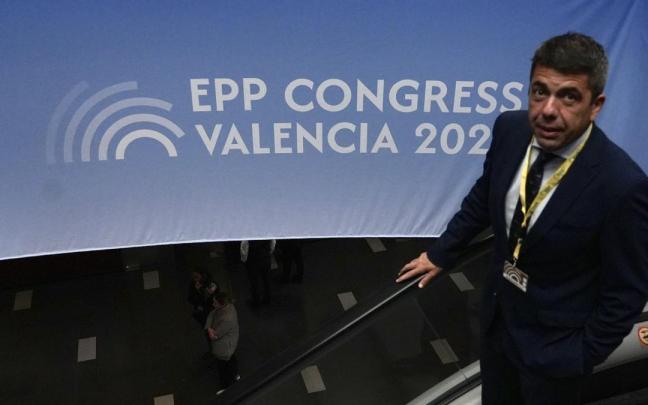 El presidente de la Generalitat valenciana, Carlos Mazón, en la clausura del congreso del Partido Popular Europeo (PPE) en Valencia. / EP El presidente de la Generalitat valenciana, Carlos Mazón, en la clausura del congreso del Partido Popular Europeo (PPE) en Valencia.
