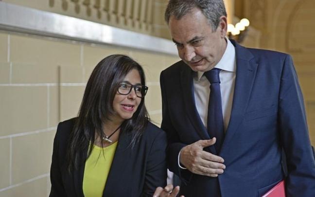 Zapatero y Delcy Rodríguez, durante un encuentro.