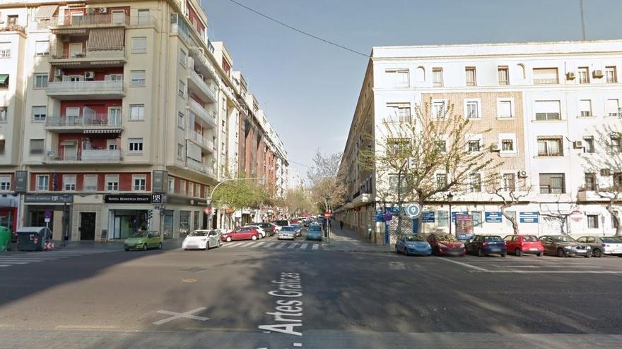 Calle de Valencia donde ha ocurrido el incendio