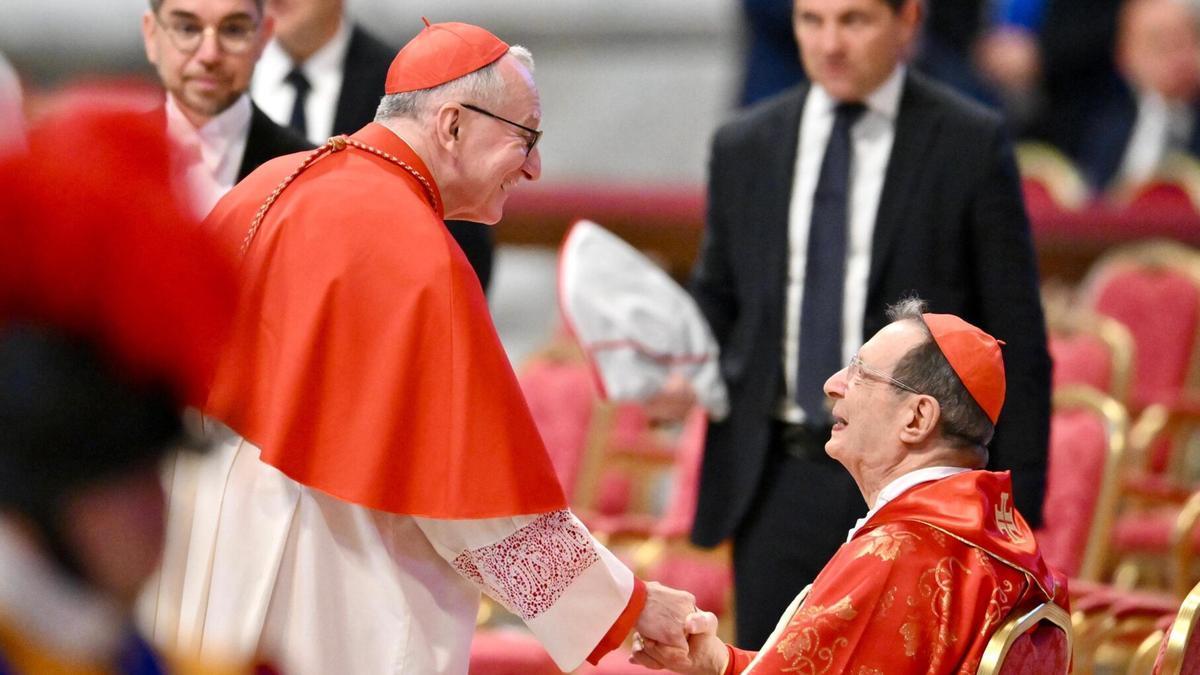 El cardenal Pietro Parolin, antes del comienzo de la misa Pro Eligendo Pontifice el pasado 7 de mayo