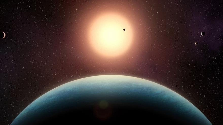 Ilustración del sistema planetario de L 98-59.