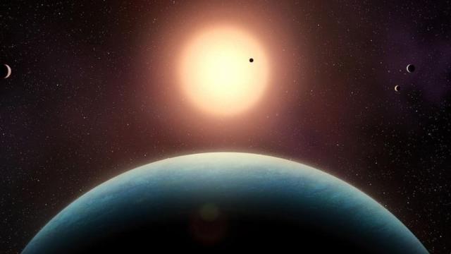 Ilustración del sistema planetario de L 98-59.