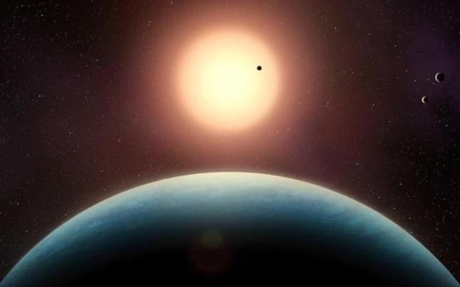 Ilustración del sistema planetario de L 98-59.