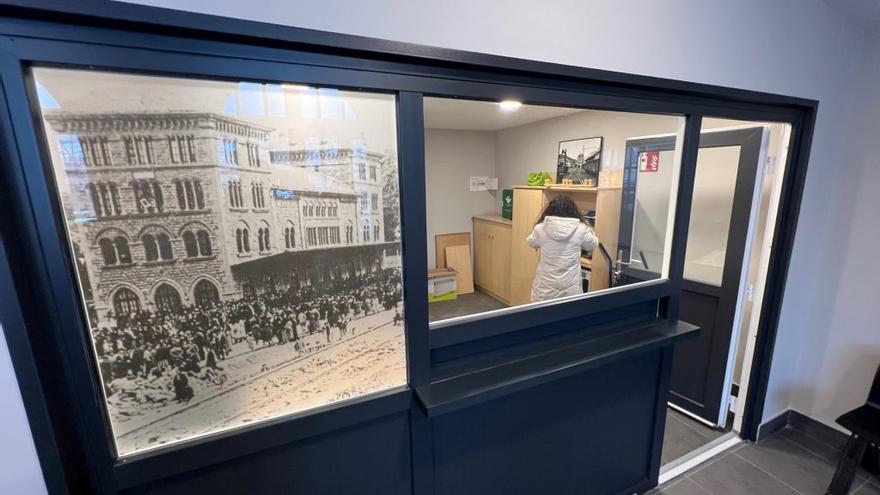 El interior del edificio de la estación de autobuses de Estella se renueva