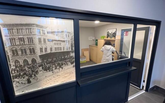 El interior del edificio de la estación de autobuses de Estella se renueva