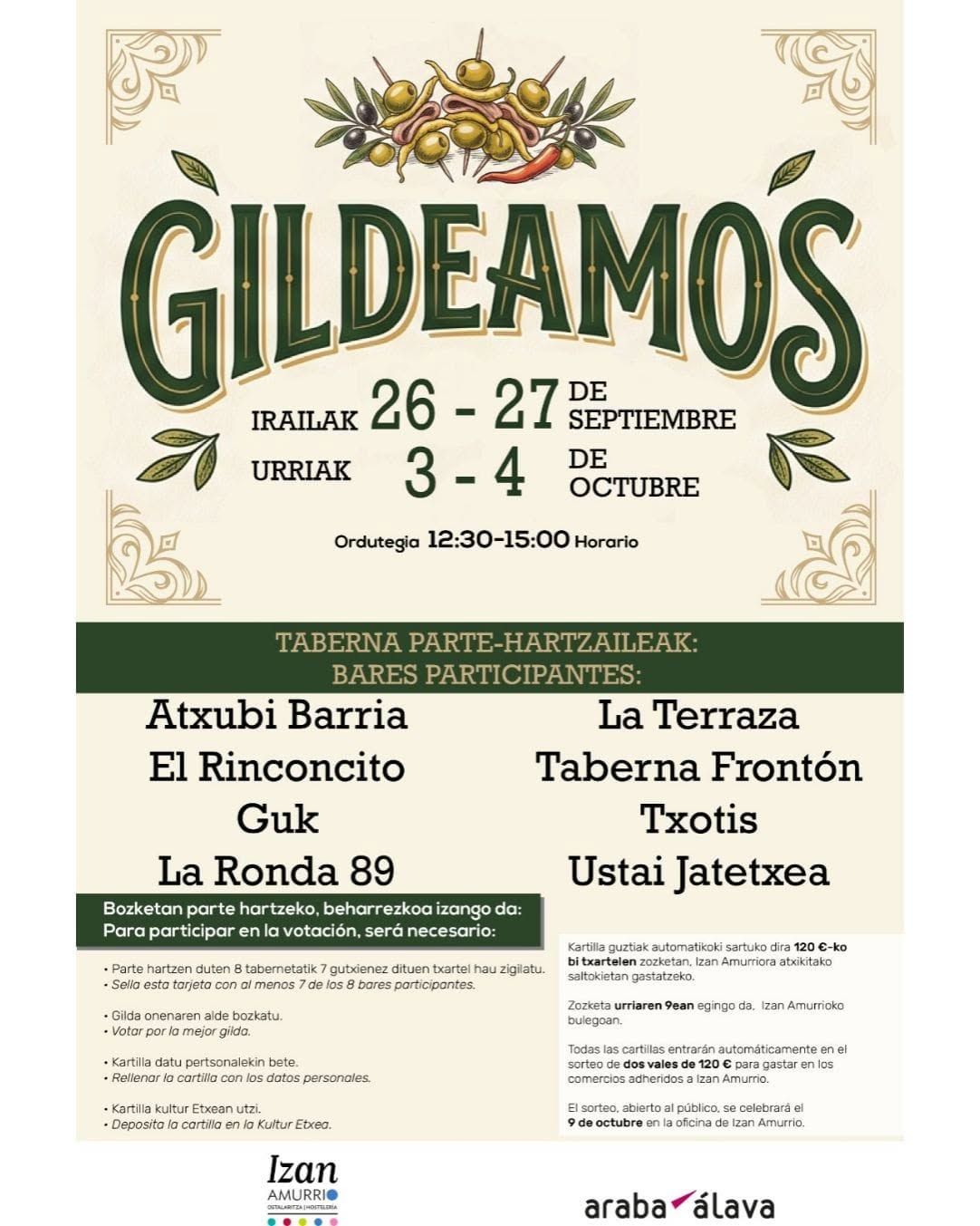 Cartel de la ruta de gildas por bares de Amurrio 2026