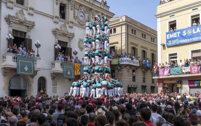 La diada castellera este viernes en Vilafranca del Penedès. / EP La diada castellera este viernes en Vilafranca del Penedès.