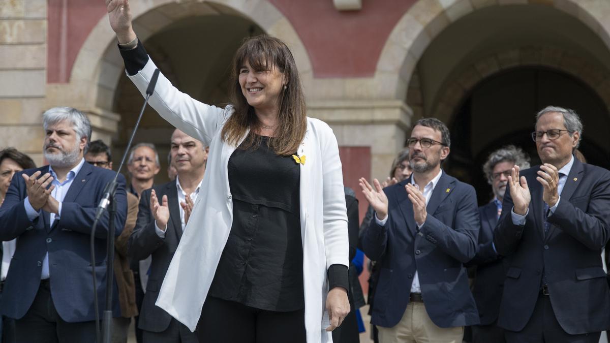 Laura Borràs, tras ser condenada a cuatro años y medio de cárcel y trece de inhabilitación por el Tribunal Superior de Justicia Catalán.