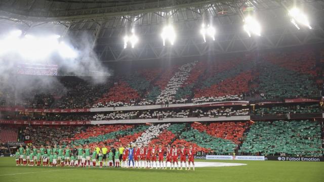 Imagen del último encuentro de la selección de Euskadi frente a Palestina en San Mamés