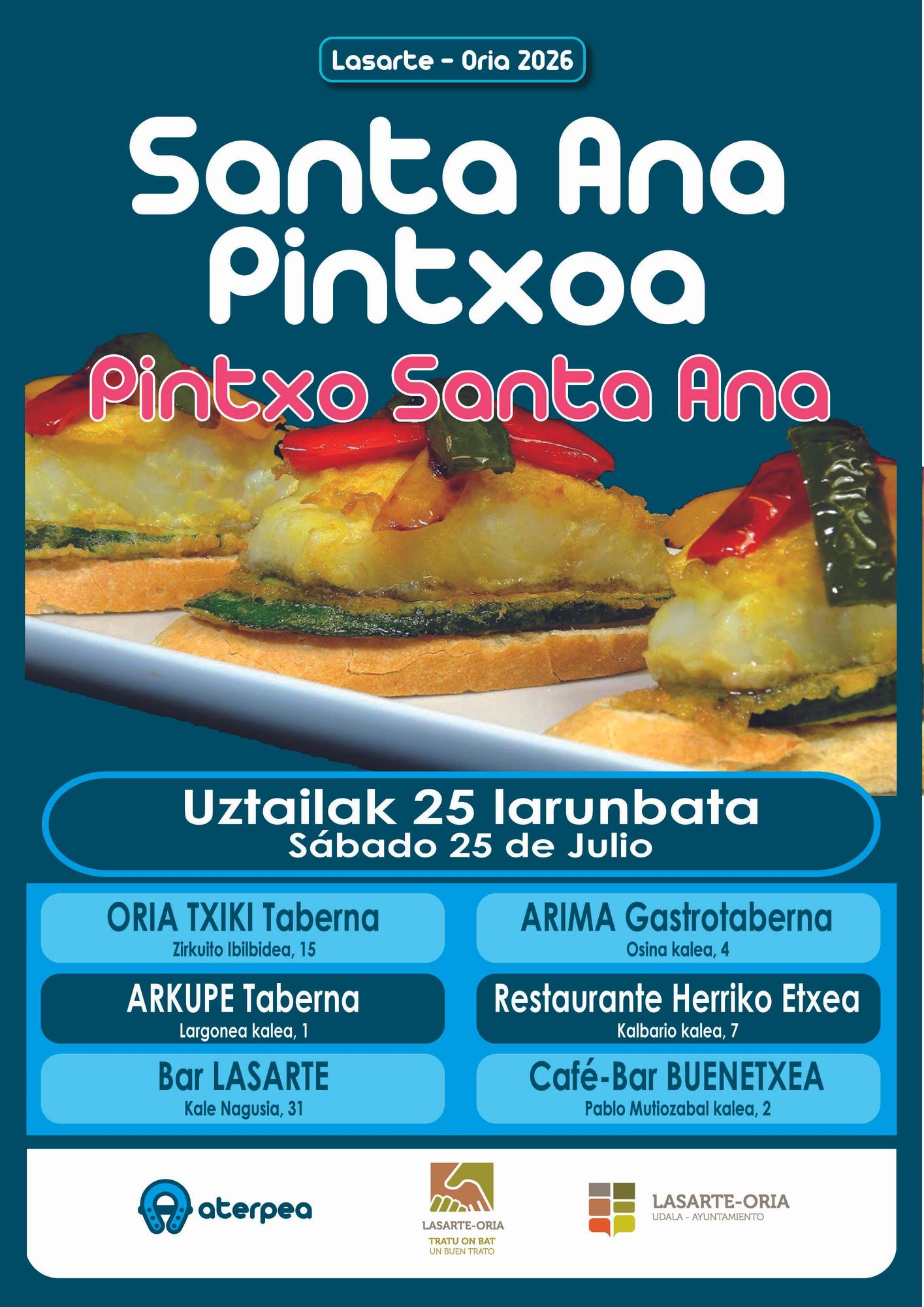 Cartel del Pintxo de Santa Ana.