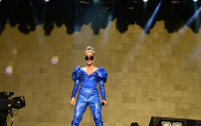 Celine Dion durante un concierto.