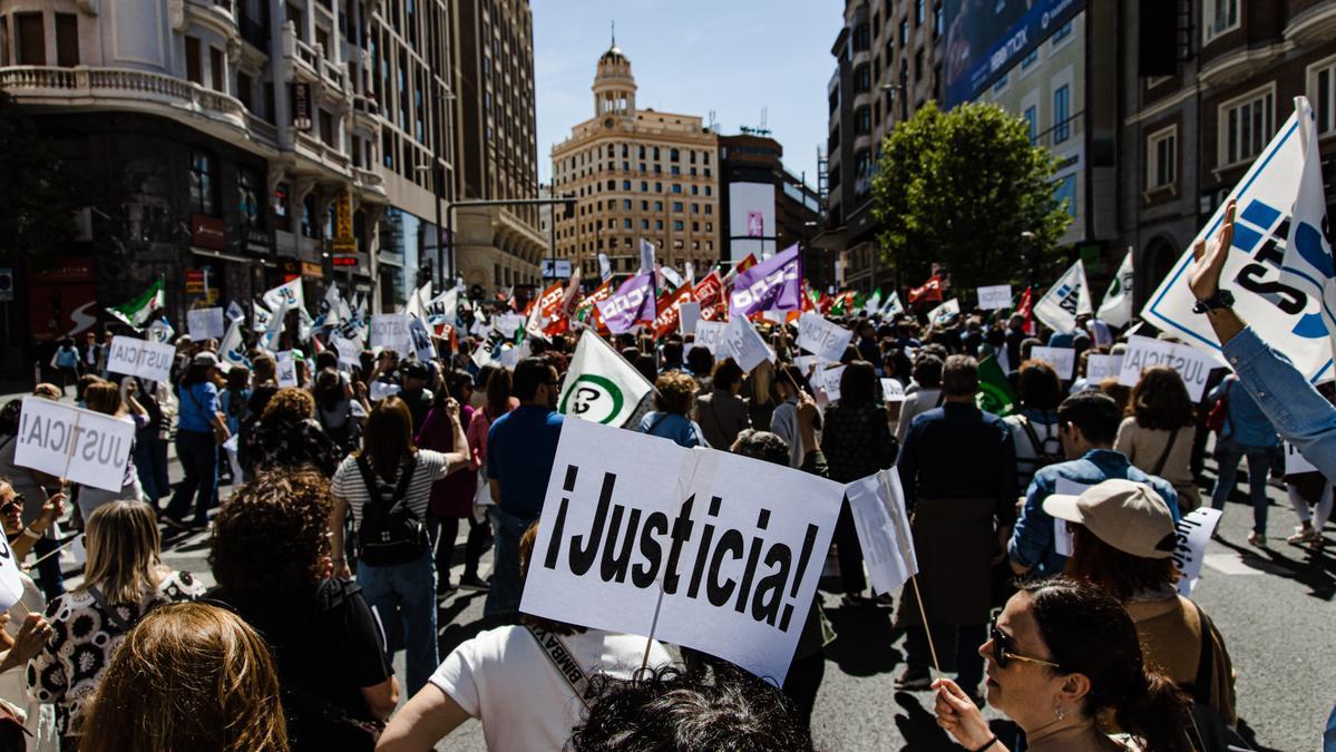 Manifestantes durante una protesta