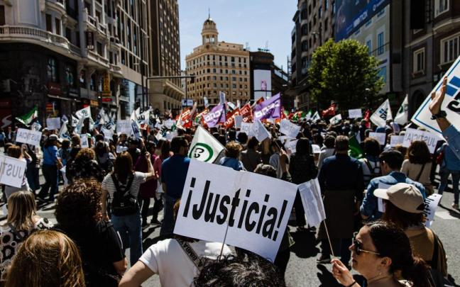 Manifestantes durante una protesta