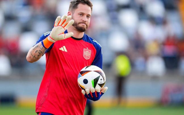 Alex Remiro, durante la concentración con la selección española esta semana. / EUROPA PRESS