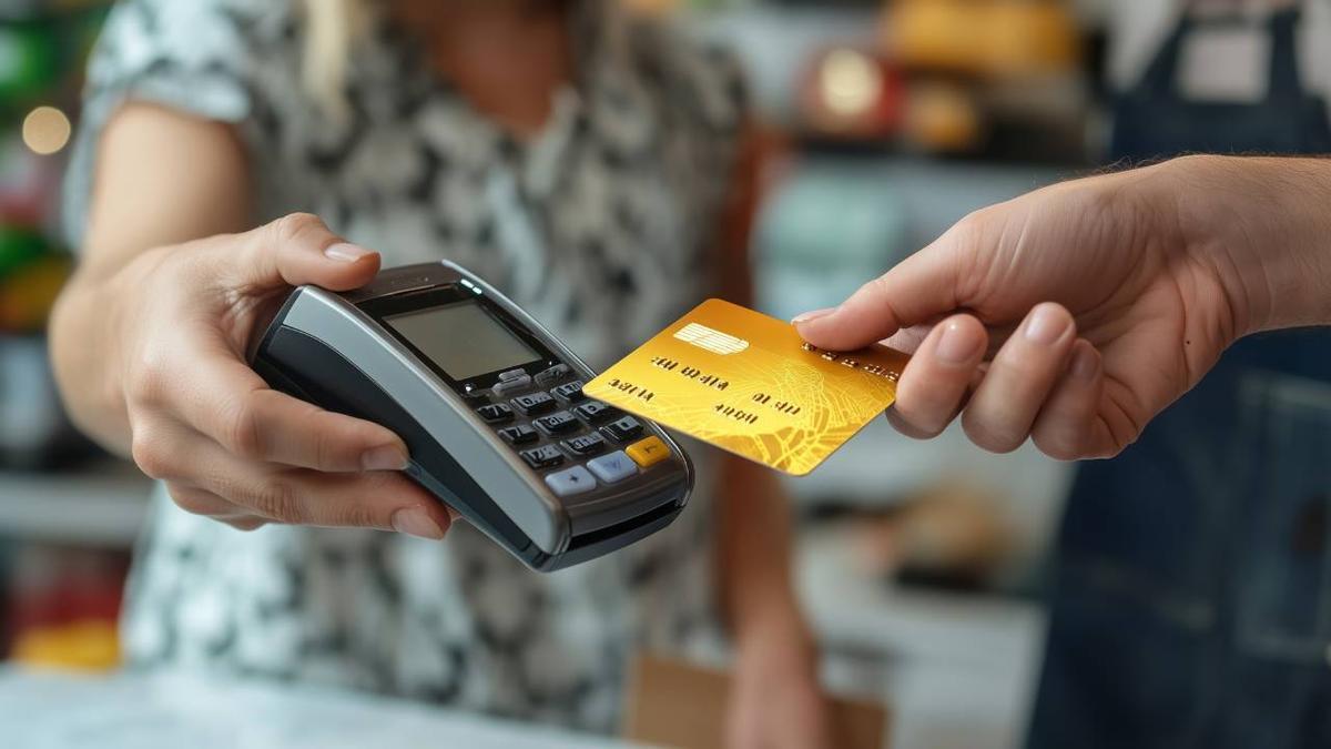 Primer plano del pago con tarjeta por contacless