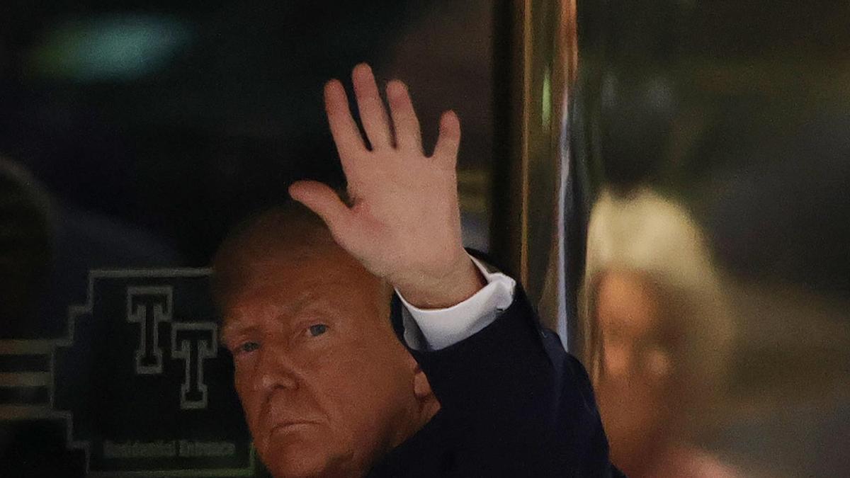 Donald Trump, a su llegada a la Torre Trump en Nueva York