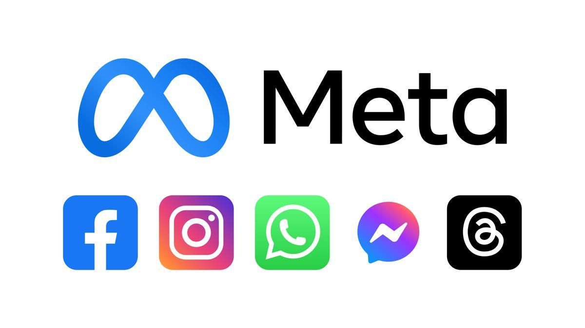 El logotipo de Meta y los de sus redes sociales.