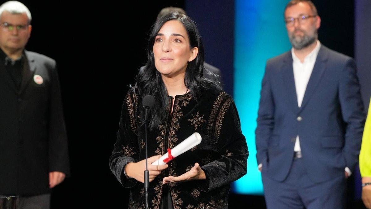 Alauda Ruiz de Azúa, durante la clausura del último Zinemaldia