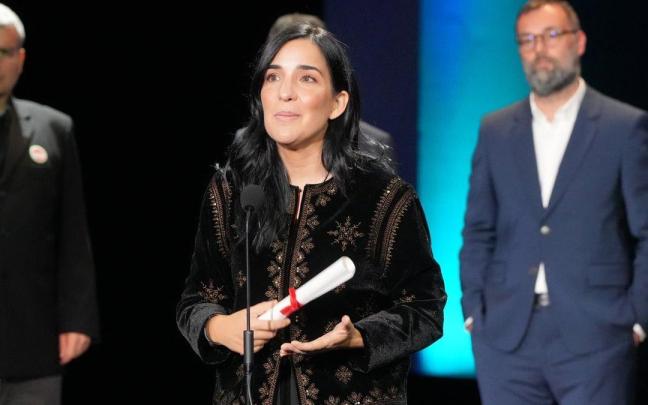Alauda Ruiz de Azúa, durante la clausura del último Zinemaldia