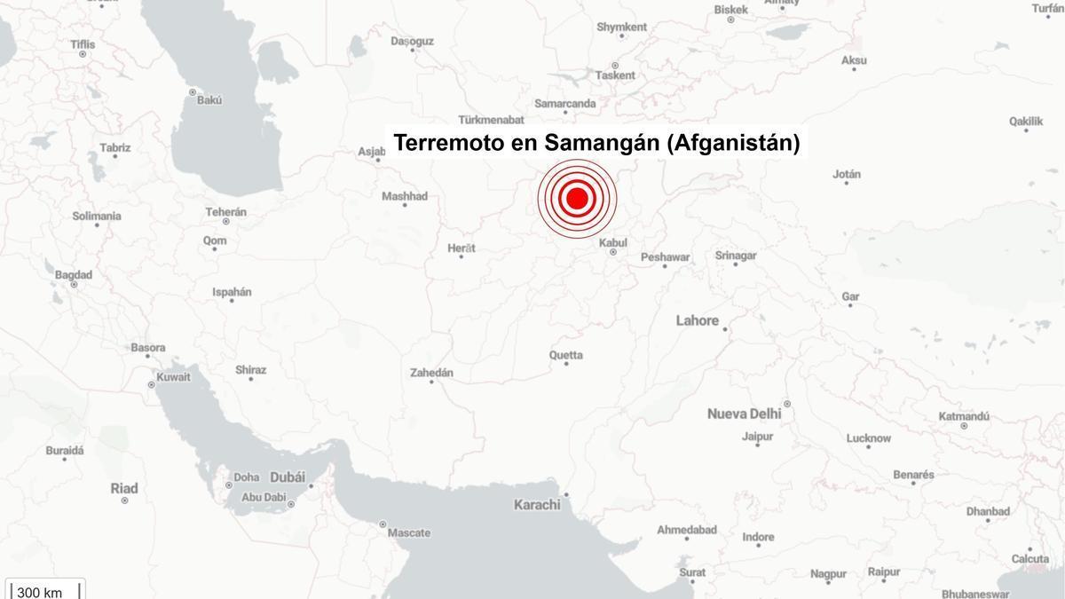 El epicentro del sismo en Afganistán, a 22 kilómetros de la ciudad de Khulm, en la provincia de Balkh.