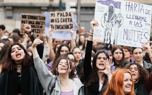 Manifestación convocada en Bilbao por el Sindicato de Estudiantes durante el 8 de marzo. Foto: Europa Press