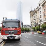 Los Bomberos han acudido a la plaza por el aviso de un escape de gas | Markel Fernández, Deia