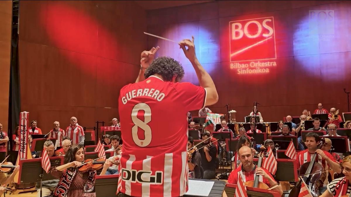La BOS interpreta el himno del Athletic en el Euskalduna