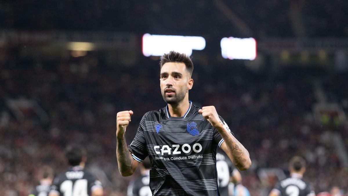 Brais Méndez logró un gol histórico en Old Trafford. REAL SOCIEDAD