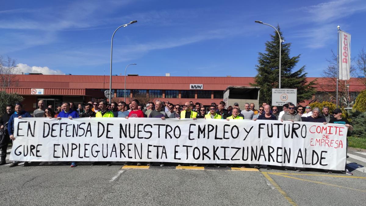 Movilización de los trabajadores de BSH. EP