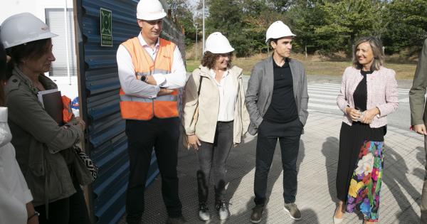 Visita de la Corporación municipal a las obras del polideportivo de Buztintxuri. Foto: Ayuntamiento de Pamplona