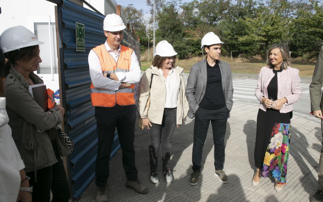Visita de la Corporación municipal a las obras del polideportivo de Buztintxuri. Foto: Ayuntamiento de Pamplona