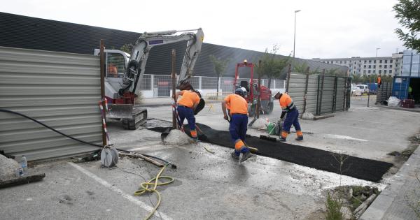 Visita de la Corporación municipal a las obras del polideportivo de Buztintxuri. Foto: Ayuntamiento de Pamplona