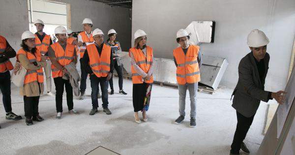 Visita de la Corporación municipal a las obras del polideportivo de Buztintxuri. Foto: Ayuntamiento de Pamplona