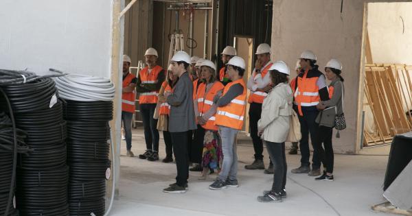 Visita de la Corporación municipal a las obras del polideportivo de Buztintxuri. Foto: Ayuntamiento de Pamplona