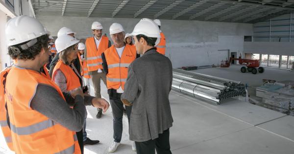 Visita de la Corporación municipal a las obras del polideportivo de Buztintxuri. Foto: Ayuntamiento de Pamplona