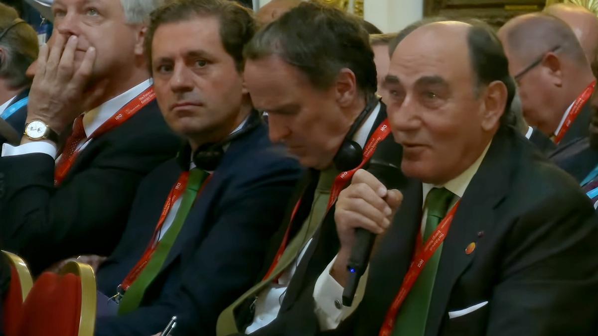 El presidente de Iberdrola, Ignacio Sánchez Galán, en la Cumbre de la AIE en Londres.
