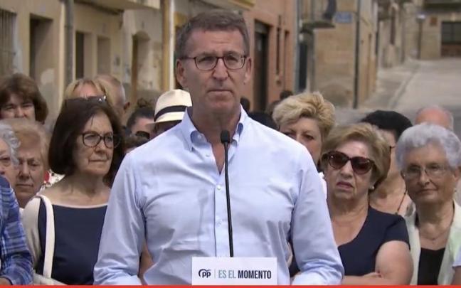 Feijóo, en el acto en el que ha participado en Corrales del Vino.