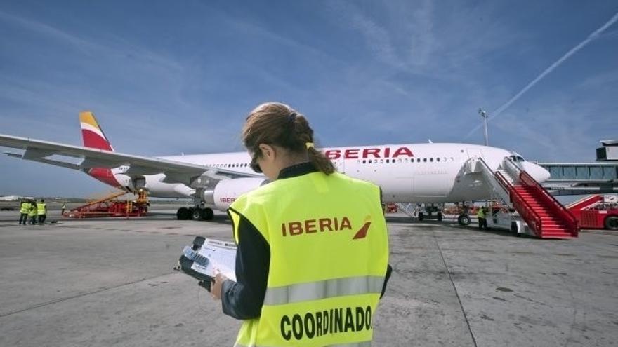 Personal de 'handling' de Iberia.