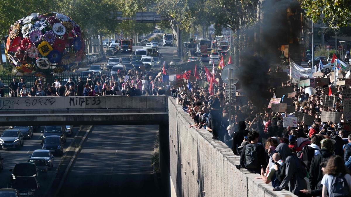 Protestas estudiantiles en Marsella.