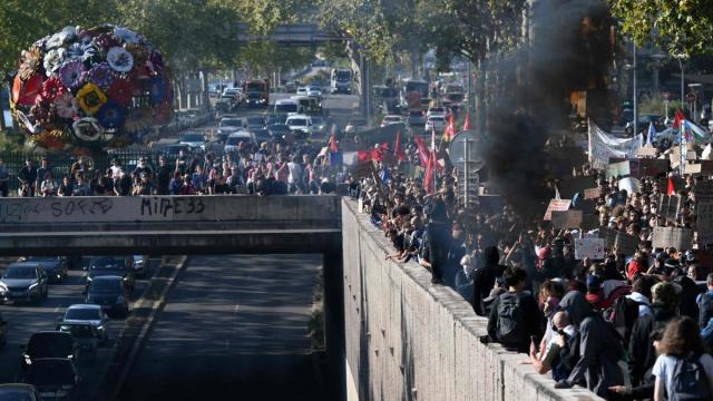 Protestas estudiantiles en Marsella.