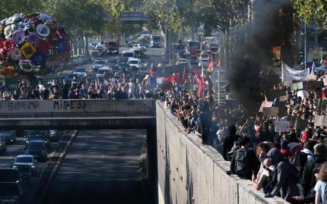 Protestas estudiantiles en Marsella.