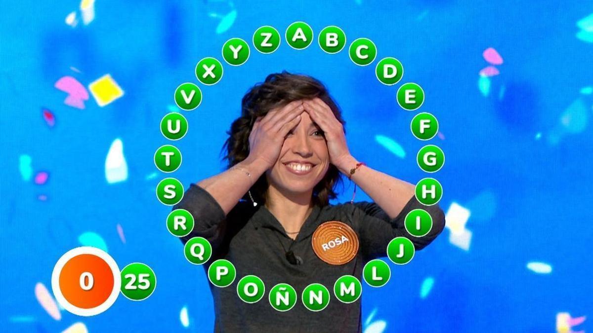 Rosa Rodríguez tras ganar el rosco de 'Pasapalabra'.