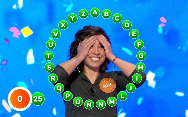 Rosa Rodríguez tras ganar el rosco de 'Pasapalabra'.