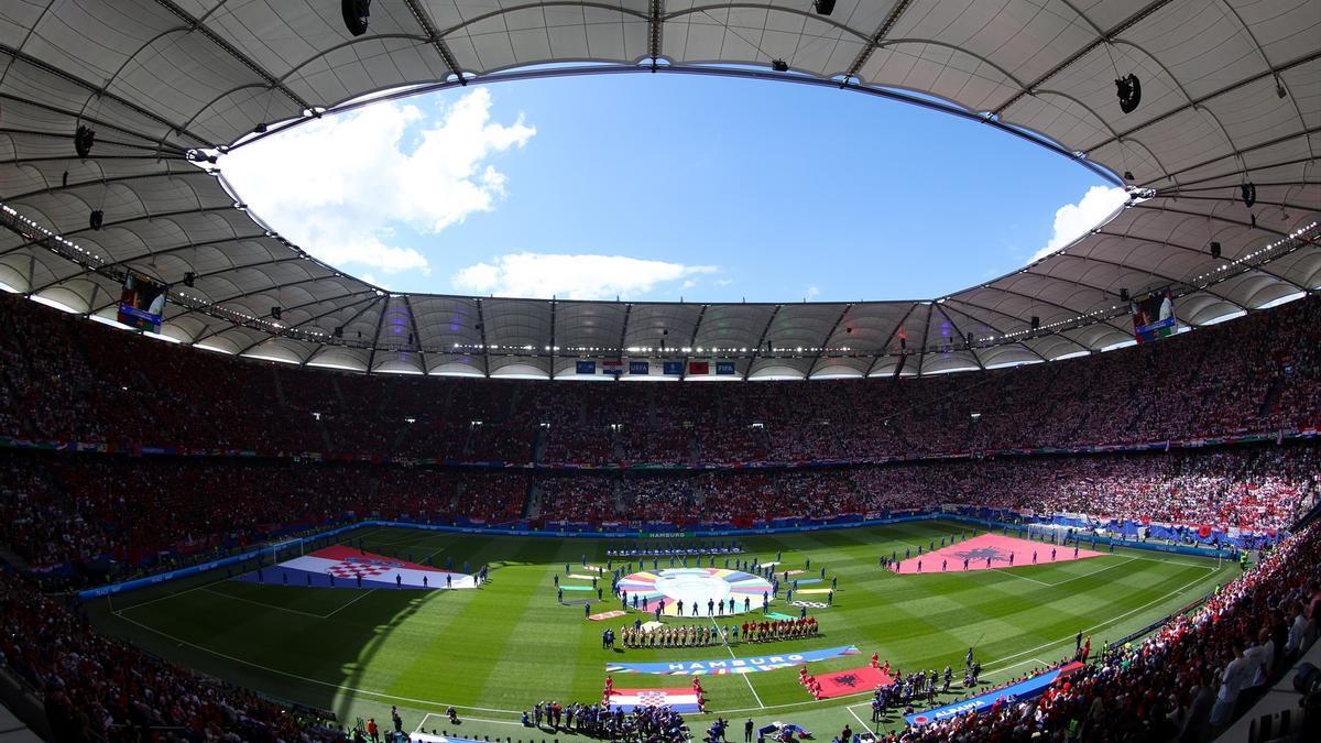 Partido entre Croacia y Albania en el estadio del Hamburgo